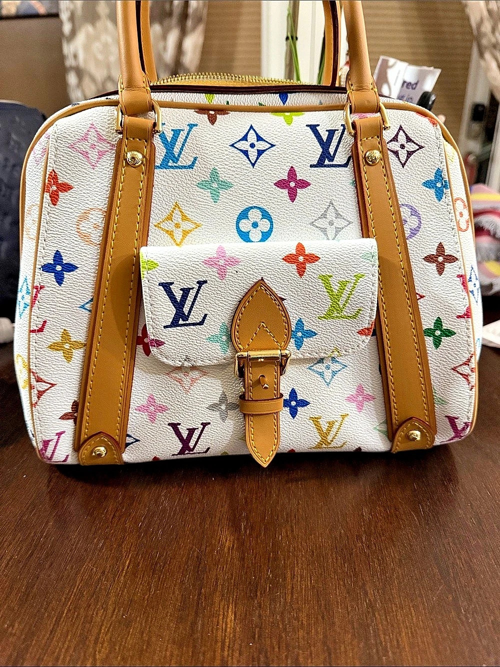 Monogram Multicolore Priscilla White Satchel